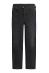 Pamuklu Yüksek Bel Düz Paça Ribcage Straight Ankle Jeans Kadın Kot Pantolon 72693-0134 ANTRASİT
