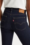 Pamuklu Yüksek Bel Düz Paça Straight Fit 724 Jeans Kadın Kot Pantolon 18883-0227 LACİVERT