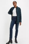 Pamuklu Yüksek Bel Düz Paça Straight Fit 724 Jeans Kadın Kot Pantolon 18883-0208 KOYU MAVİ