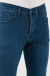 Pamuklu Yüksek Bel Slim Fit Jeans Erkek Kot Pantolon 6440305 KOYU MAVİ