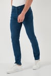 Pamuklu Yüksek Bel Slim Fit Jeans Erkek Kot Pantolon 6440305 KOYU MAVİ