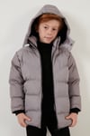 Peluş Astarlı Çıkarılabilir Kapüşonlu Cepli Kışlık Erkek Çocuk Mont 5761587 AÇIK GRİ