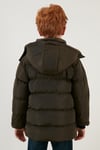 Peluş Astarlı Çıkarılabilir Kapüşonlu Cepli Kışlık Erkek Çocuk Mont 5761587 HAKİ