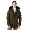 Peluş Astarlı Suya ve Rüzgara Dayanıklı Soğuk Geçirmez Slim Fit Erkek Mont 5711051 HAKİ