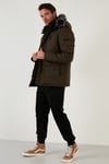 Peluş Astarlı Suya ve Rüzgara Dayanıklı Soğuk Geçirmez Slim Fit Erkek Mont 5711051 HAKİ