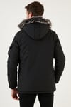 Peluş Astarlı Suya ve Rüzgara Dayanıklı Soğuk Geçirmez Slim Fit Erkek Mont 5711051 SİYAH