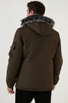 Peluş Astarlı Suya ve Rüzgara Dayanıklı Soğuk Geçirmez Slim Fit Erkek Mont 5711051 HAKİ