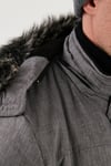 Peluş Astarlı Suya ve Rüzgara Dayanıklı Soğuk Geçirmez Slim Fit Erkek Mont 5711051 AÇIK GRİ