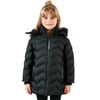 Peluş Astarlı Yakası Suni Kürklü Çıkarılabilir Kapüşonlu Kışlık Kız Çocuk Mont 5766041 SİYAH