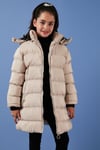 Peluş Astarlı Yakası Suni Kürklü Çıkarılabilir Kapüşonlu Kışlık Kız Çocuk Mont 5766038 TAŞ