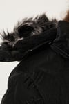 Peluş Astarlı Yakası Suni Kürklü Çıkarılabilir Kapüşonlu Kışlık Kız Çocuk Mont 5761905 SİYAH