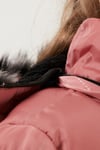 Peluş Astarlı Yakası Suni Kürklü Çıkarılabilir Kapüşonlu Kışlık Kız Çocuk Mont 5766038 PUDRA