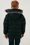Peluş Astarlı Yakası Suni Kürklü Çıkarılabilir Kapüşonlu Kışlık Erkek Çocuk Mont 5761906 HAKİ