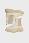 Pieron Hakiki Deri Logolu Kadın Bot 102 24735-Z Beige Deer Floter