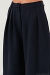 Pile Detaylı Wide Leg Yüksek Bel Geniş Paça Kadın Pantolon 6522016 LACİVERT