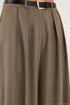 Pileli Wide Leg Yüksek Bel Geniş Paça Kemerli Palazzo Kadın Pantolon 68351070 KARAMEL