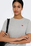 pisa Pamuklu Regular Fit Bisiklet Yaka Kadın T Shirt 15298612 AÇIK GRİ
