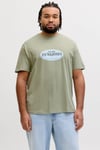 Plus Büyük Beden % 100 Pamuk Regular Fit Logolu Erkek T Shirt 12298346 AÇIK YEŞİL