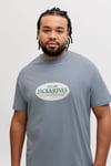 Plus Büyük Beden % 100 Pamuk Regular Fit Logolu Erkek T Shirt 12298346 AÇIK MAVİ