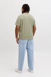 Plus Büyük Beden % 100 Pamuk Regular Fit Logolu Erkek T Shirt 12298346 AÇIK YEŞİL