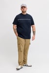 Plus Büyük Beden Pamuklu Regular Fit Bisiklet Yaka Erkek T Shirt 12297257 LACİVERT