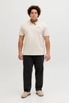 Plus Büyük Beden Pamuklu Regular Fit Bisiklet Yaka Erkek T Shirt 12289683 TAŞ