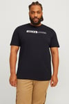 Plus Jjecorp Büyük Beden % 100 Pamuk Slim Fit Bisiklet Yaka Erkek T Shirt 12243630 SİYAH