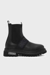 Polperro Logolu Hakiki Deri Erkek Bot 021M100557 CTN Black Baskılı Deri