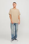 Premium % 100 Pamuk Regular Fit Bisiklet Yaka Erkek T Shirt 12217167 EKRU