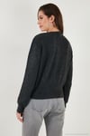 Premium Comfort Fit Yuvarlak Yaka Crop Triko Kadın Hırka 680HI00164 ANTRASİT
