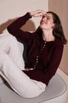 Premium Comfort Fit Yuvarlak Yaka Crop Triko Kadın Hırka 680HI00164 BORDO