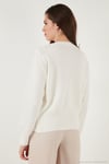 Premium Comfort Fit Yuvarlak Yaka Crop Triko Kadın Hırka 680HI00164 EKRU