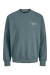 Premium Jprblachad Pamuklu Relaxed Fit Bisiklet Yaka Erkek Sweat 12261386 MAVİ