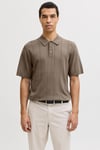 Premium Jprblawilliam Regular Fit Düğmeli Polo Yaka Erkek T Shirt 12291042 KAHVE