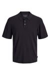 Premium Jprblawilliam Regular Fit Düğmeli Polo Yaka Erkek T Shirt 12291042 SİYAH