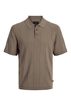 Premium Jprblawilliam Regular Fit Düğmeli Polo Yaka Erkek T Shirt 12291042 KAHVE