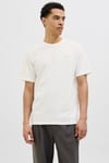 Premium Jprblualves Pamuklu Regular Fit Bisiklet Yaka Erkek T Shirt 12276801 KREM