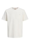 Premium Jprblualves Pamuklu Regular Fit Bisiklet Yaka Erkek T Shirt 12276801 KREM