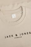 Premium Jprccjayson Pamuklu Regular Fit Bisiklet Yaka Erkek Sweat 12283436 BEJ