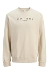 Premium Jprccjayson Pamuklu Regular Fit Bisiklet Yaka Erkek Sweat 12283436 BEJ