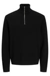Premium Jprccmılano % 100 Pamuk Relaxed Fit Dik Yaka Erkek Kazak 12259664 SİYAH-SİYAH