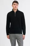 Premium Jprccmılano % 100 Pamuk Relaxed Fit Dik Yaka Erkek Kazak 12259664 SİYAH-SİYAH