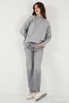 Premium Oversize Fit Balıkçı Yaka Yumuşak Dokulu Triko Kadın Kazak 680KZ00469 AÇIK GRİ