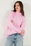 Premium Oversize Fit Balıkçı Yaka Yumuşak Dokulu Triko Kadın Kazak 680KZ00469 Şeker Pembe