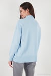 Premium Oversize Fit Balıkçı Yaka Yumuşak Dokulu Triko Kadın Kazak 680KZ00469 BEBE MAVİ
