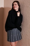 Premium Oversize Fit Balıkçı Yaka Yumuşak Dokulu Triko Kadın Kazak 680KZ00469 SİYAH