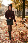 Premium Regular Fit Bisiklet Yaka Fiyonk Detaylı Triko Kadın Kazak 680KZ00155 BORDO