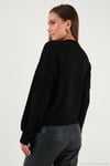 Premium Regular Fit Bisiklet Yaka Yumuşak Dokulu Kadın Hırka 680HI00147 SİYAH