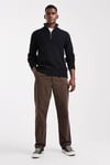 Premium Regular Fit Yarım Femruarlı Dik Yaka Erkek Kazak 12301708 SİYAH