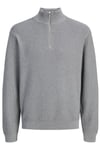 Premium Regular Fit Yarım Femruarlı Dik Yaka Erkek Kazak 12301708 GRİ